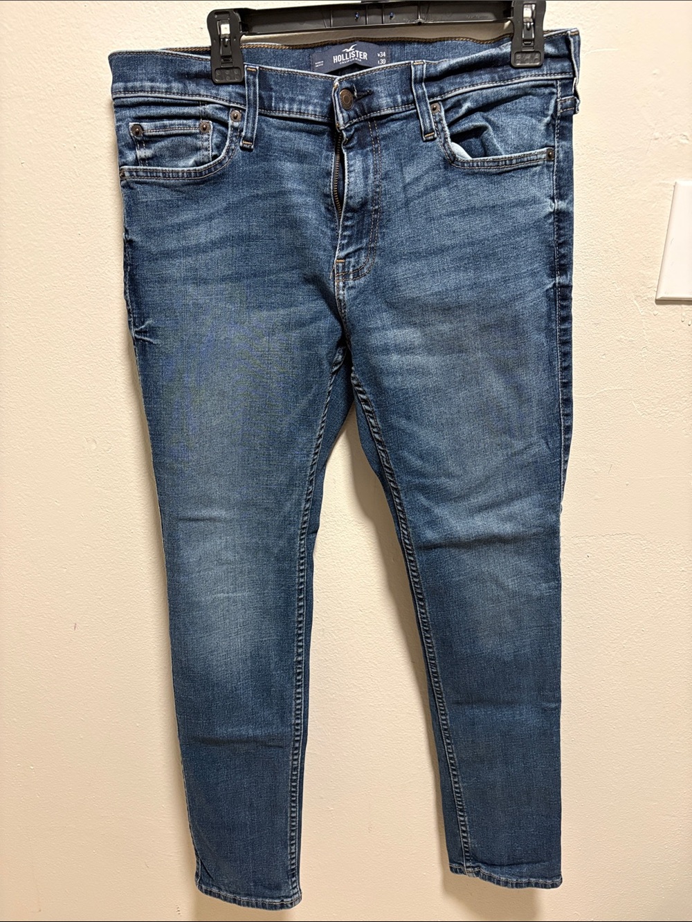Hollister Men's Skinny Blue Stretch Jeans